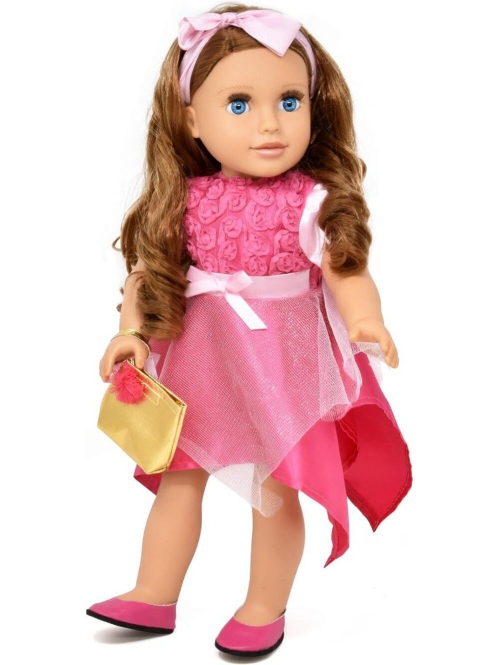 18" Fashion Doll with Fine Hair, Pink Shoes & Accessories - Perfect Gift for
